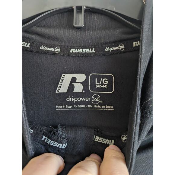 Russell Men's Rich Black Dri-Power 1/4 Zip Athletic Sweatshirt Jacket Size L - Picture 3 of 5